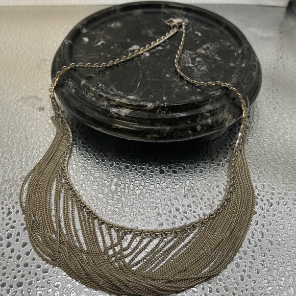 Intimate Silver-Tone Multi-Strand Draped Chain Necklace For Women Feminine - Picture 9 of 12